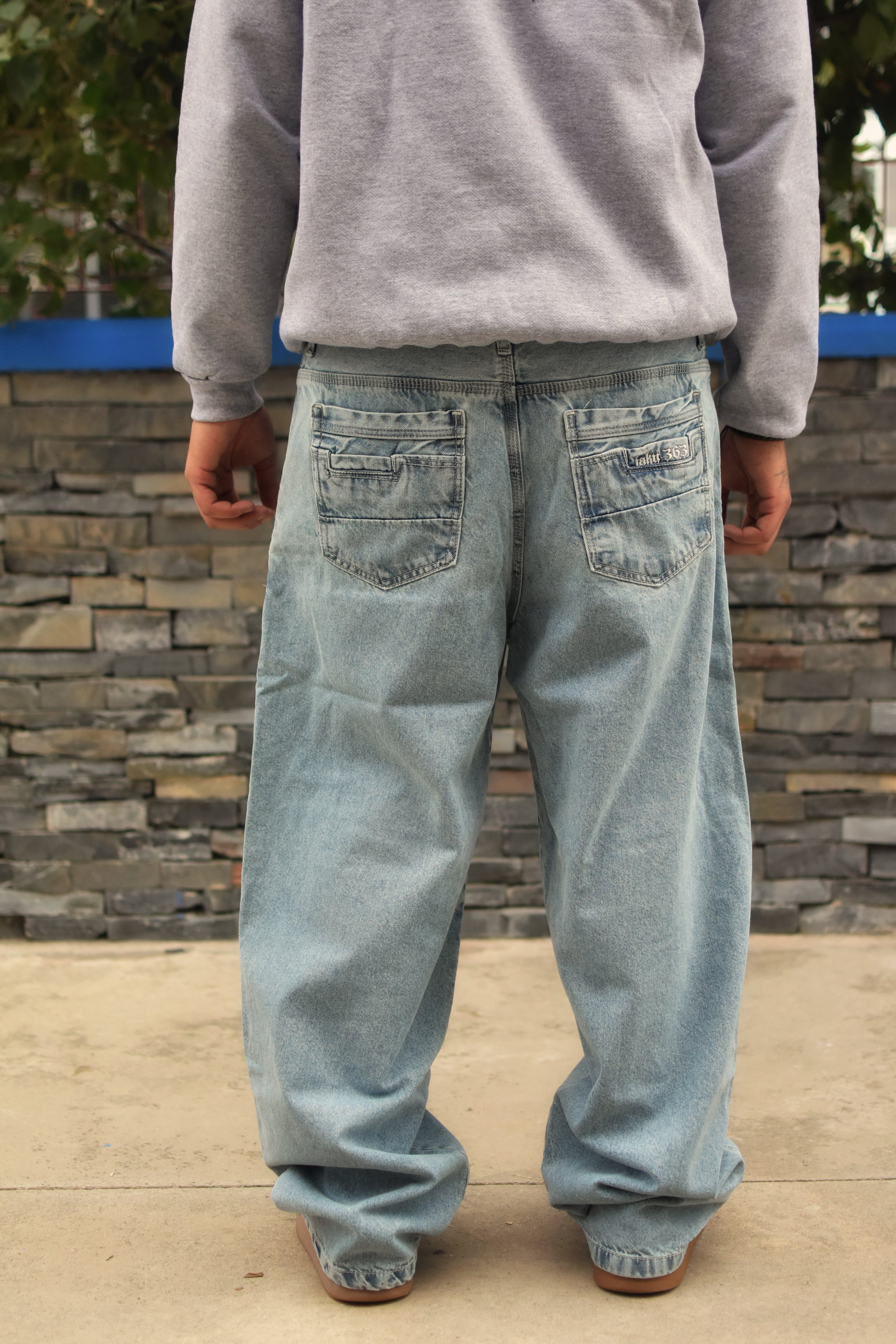 Jean Baggy diseño bolsillo trasero